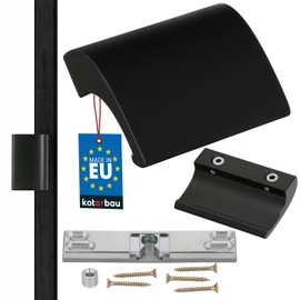 KOTARBAU Balcony Door Catch Balcony Door Handle Aluminium Black Patio Door Handle Balcony Handle Safe Smoker Door Look Close Handle Shell Universal Pull Handle