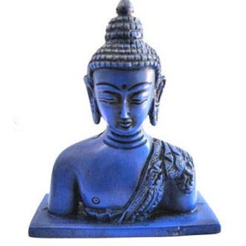 Buddha Head Statue, Small Buddha Statue for Home and Alter , Blue Buddha , Hand Painted by Himalayan Artisan in Nepal