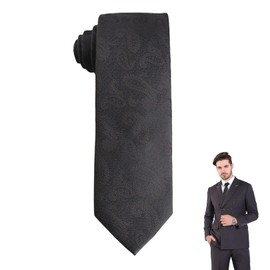 Ties for Men, Tie Black, Men's Tie, Narrow Men's Tie, Classic Tie, Pre-Tied Adjustable, Black Tie for Formal Business, Wedding, Graduation, School Uniform, black
