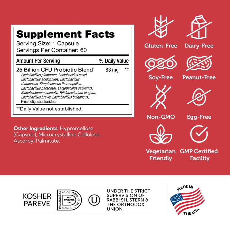 Zahler Biodophilus, All Natural Advanced Probiotic and Prebiotic Supplement, Promotes
