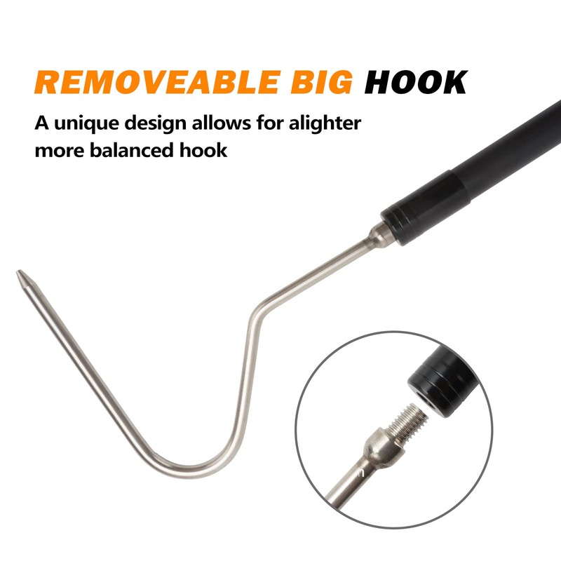 Dutypro 44 inch Snake Hook Catcher Stick Tongs Grabber Handling