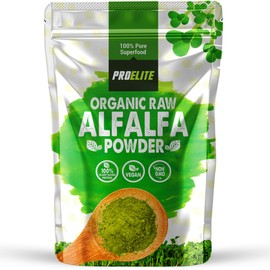 Organic Alfalfa Powder 500g Support Energy and Stress, Vegan Keto Green Superfood Supergreen Raw Natural Alfalfa Powder Juice Shots PROELITE
