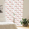 Lunarable Christmas Window Curtains, Holiday Theme with People Carrying Presents,