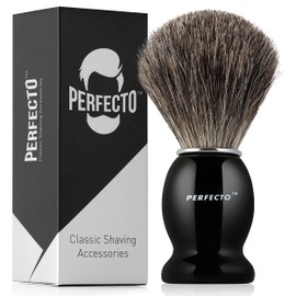 Perfecto Synthetic Bristles Shaving Brush For Men, Engineered for The Best Shave of Your Life. Shave Brush for Wet Shave for Safety Razor - Barbers Accessories, Gift For Him