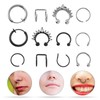 SAFIGLE 12pcs Stainless Steel Ear and Nose Ring Silver Nose