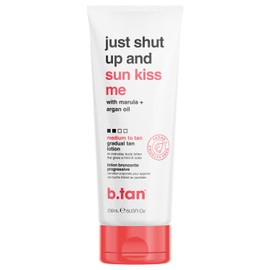 b.tan Gradual Self-Tanning Lotion | Just Shut Up and Sunkiss Me Self-Tanning Lotion for a Restoring, Medium Brown Skin Tone, with Marula and Argan Oil, Daily Use, Vegan, 236 ml