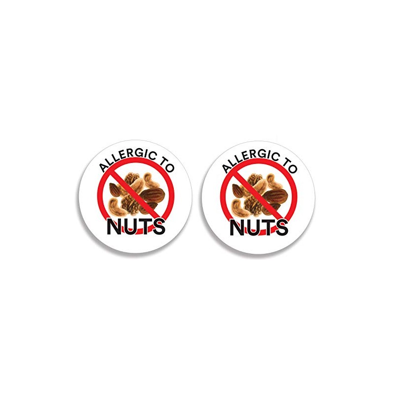Allergic to Nuts Pinback Buttons/Pins (2.25 inches) Set of 2