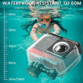 KIMISS Waterproof Case Diving Protection Housing 30M Depth Waterproof for One RS Dual Lens Action Camera