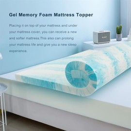 JJDANFILL 3 Inch Gel Swirl Memory Foam Mattress Topper for Pressure Relieving– Cooling Gel Infused–CertiPUR-US Certified - Twin (Twin)