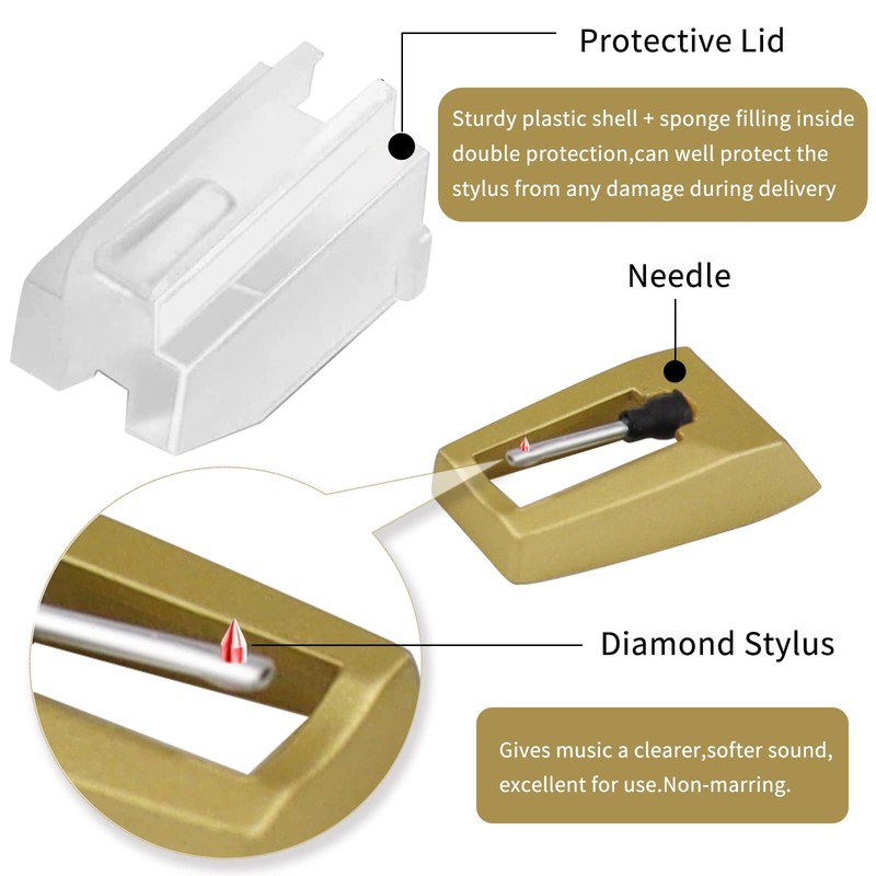 Record Player Needle, Upgraded Record Player Cartridge with Diamond Stylus