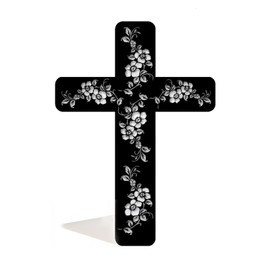 Metal Cross for Wall, Spiritual Floral Cross for Home Decor, Christian Wall Art