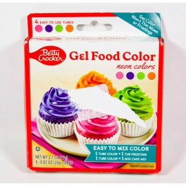 Betty Crocker 1 Betty Crocker NEON Gel Food Colors (4) 0.67oz Tubes PURPLE/ORANGE/