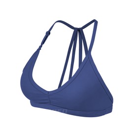 YEOREO Workout Sports Bras for Women Padded Strappy Open Back Gym Bra Lorelie Light Impact Criss Cross Yoga Crop Top Navy S