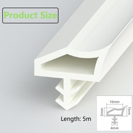 Door Frame Seal for Sound Insulation, Door Seal White Wooden Frame, Draught Excluder and Door Seals, 5 m Window Seal Door Seal Draught Excluder for Room Door for Sealing Doors