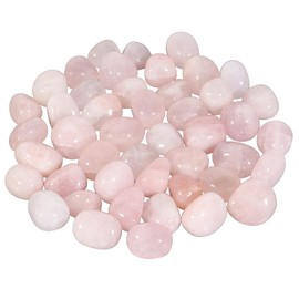 moonsix 1 lb Polished Tumbled Stones for Vase Filler Landscape Bottom Decor, Rose Quartz Healing Crystal for Energy Therapy Meditation Witchcraft