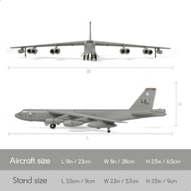 1/200 Scale B-52 Stratofortress Fighter Model Strategic Bomber Aircraft Models B-52 Bomber USAF Military Metal Diecast Airplane Model Kit for Adult Collection or Gift