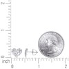 925 Sterling Silver Womens Nugget Love Heart Stud Earrings 9.3x9.9mm