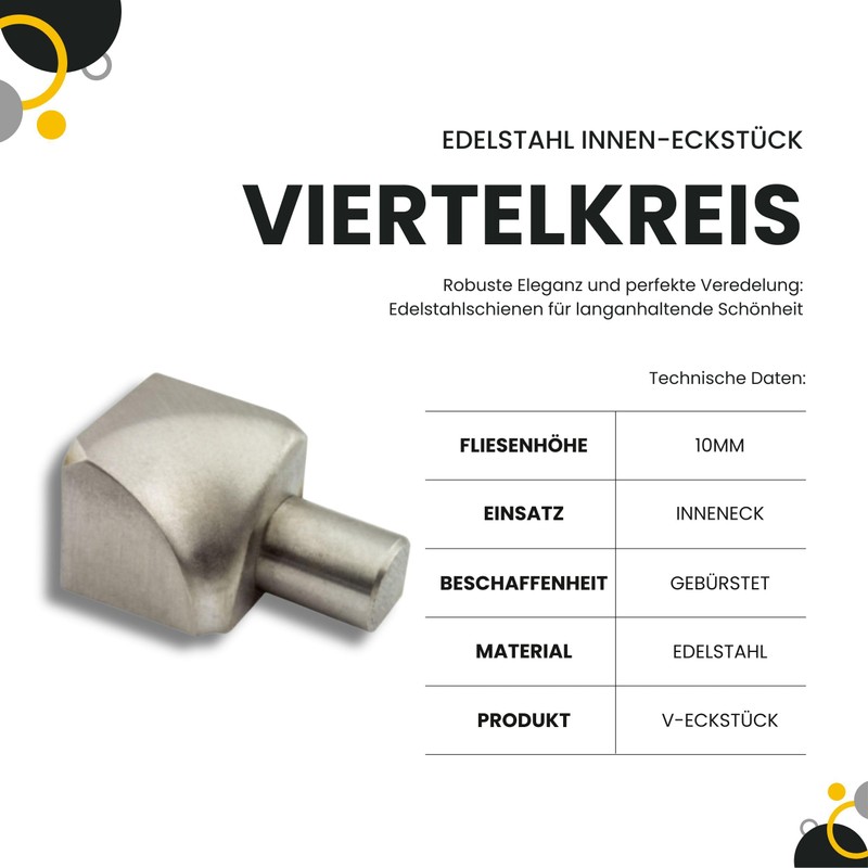 Quarter Circle Stainless Steel Tile Profile Tile Rail Stainless Steel