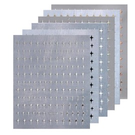 RAMGLYO 6 Sheets 3D Glitter Star Nail Stickers Nail Art Stickers Geometry Star Stickers DIY Transfer Sticker Designs (B)