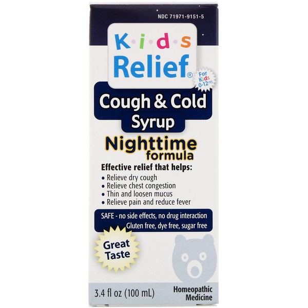 kids Relief Cough & Cold Syrup Nighttime Formula 3.4oz