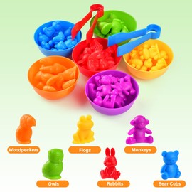 Counting Animals Sorting Toy,Educational Sensory Montessori STEM Kids Toy Set,Preschool Learning Activities for Math,Color Sorting Matching Stacking Fine Motor Skills,Best for Boys Girls