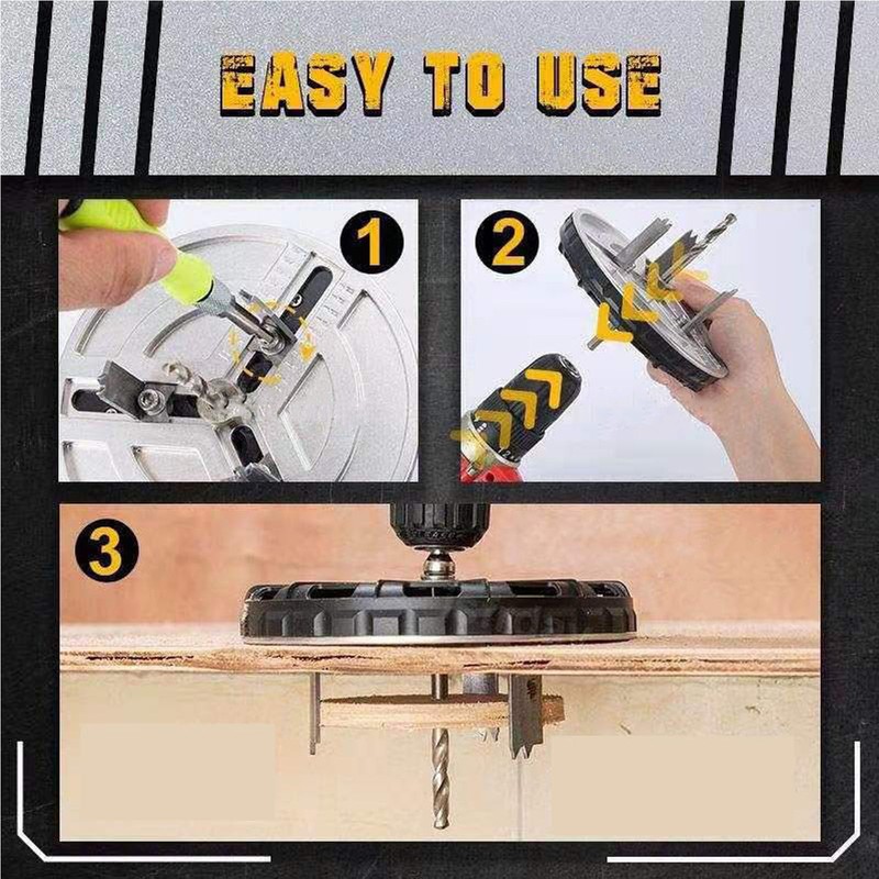 Adjustable Punching Saw Round Hole Opener Tools with Positioning Bit