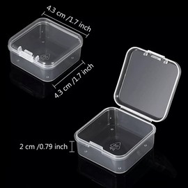 WYAN Pack of 15 plastic storage containers with lid, for small items, small beads, and other craft accessories (4.3 x 4.3 cm)