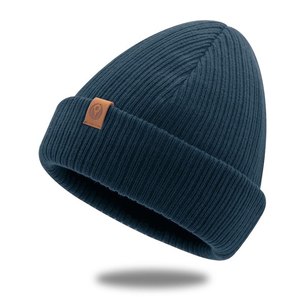 WindTour Knit Hat, Autumn and Winter, Ribbed, Thick, Double Layer