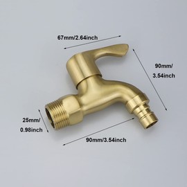 3/4 Inch Brass Hose End Tap Garden Faucet Set Outdoor Brass Faucet Faucet Wall Mounted Faucet Washing Machine Faucet for Outdoor and Indoor Use