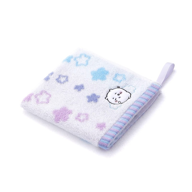 Chiikawa Popstar Wash Towel, Blue, Pile Cute, 41-1101070, Approx. 13.4