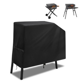Griddle Grill Cover for Blackstone 22 inch and 17 inch with Hood and Stand, 600D Heavy Duty Waterproof UV Resistant Rip-Proof Material Griddle Cover - Black(Cover Only)