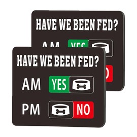Beiyer Pet Feeding Reminder, 2-Pack AM/PM Pet Feeding Tracker – Magnetic Fridge Sign with "Yes/No" Slider for Dogs & Cats | Prevent Overfeeding & Track Meals Effortlessly