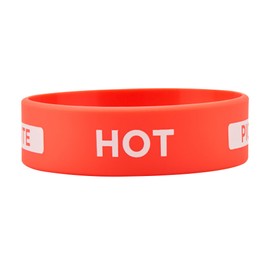 Restaurantware-First in First Out 2.75 x 0.75 Inch Hot Label Band, 1 Durable Squeeze Bottle Sticker - Flexible, Dishwashable, Red Silicone Printed Colored Food Label for Restaurants and Cafes