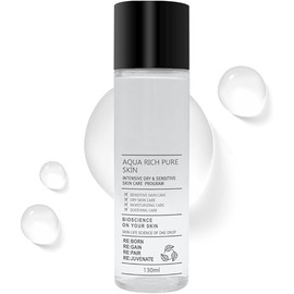 Aqua Rich Deep Hydration Toner for Dry Skin | Natto Gum, Hyaluronic Acid, CICA Extract | Korean Skin Care Moisturizing Toner for face (4.4 fl.oz 130ml)