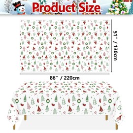 4 Pcs Christmas Tablecloths, Xmas Tree Table Cloths Winter Decorations