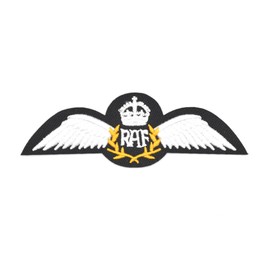 RAF Pilot Wings Kings Crown Iron or Sew On Embroidered Patch Badge Air Force Military R2558