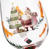 Christmas Wine Glasses with Stem, Cute Red Santa Claus Glass