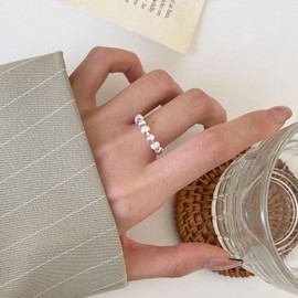 Fidget Ring Anxiety Ring Silver Rings for Women Fidget Rings Fidget Rings for Anxiety Women Fidget Rings for Women Silver Beads Adjustable Anxiety Ring