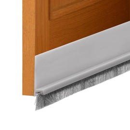 QUARKZMAN Türdichtung für die Unterkante der Tür, 2" x 40" Türzugluftstopper mit Bürstendichtung und Selbstklebendem für Außen- und Innentüren, blockiert Staub, Kälte, Hitze und Lärm, Grau