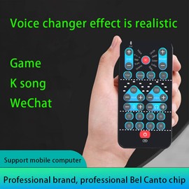Honiwu Voice Changer, Mini Voice Changer Device, Portable Sound Card Multifunction Recording Equipment Set, 8 Sound Effects, Plug and Play, for Computers Phones Tablets