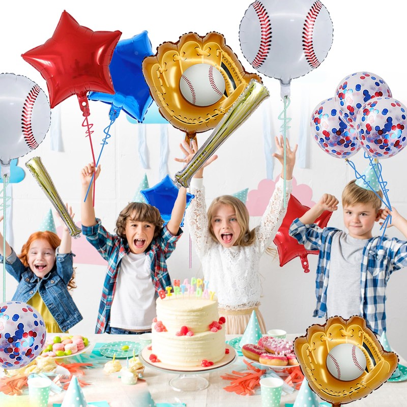 HCYIRPTBL Baseball Party Balloons,Baseball Glove Jumbo Foil Mylar Balloon Baseball