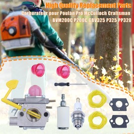 Mtanlo Carburetor for Poulan Pro McCulloch Craftsman BVM200C P200C GBV325 P325 PP320 XLB MAC GBV325 MC200VS 25CC