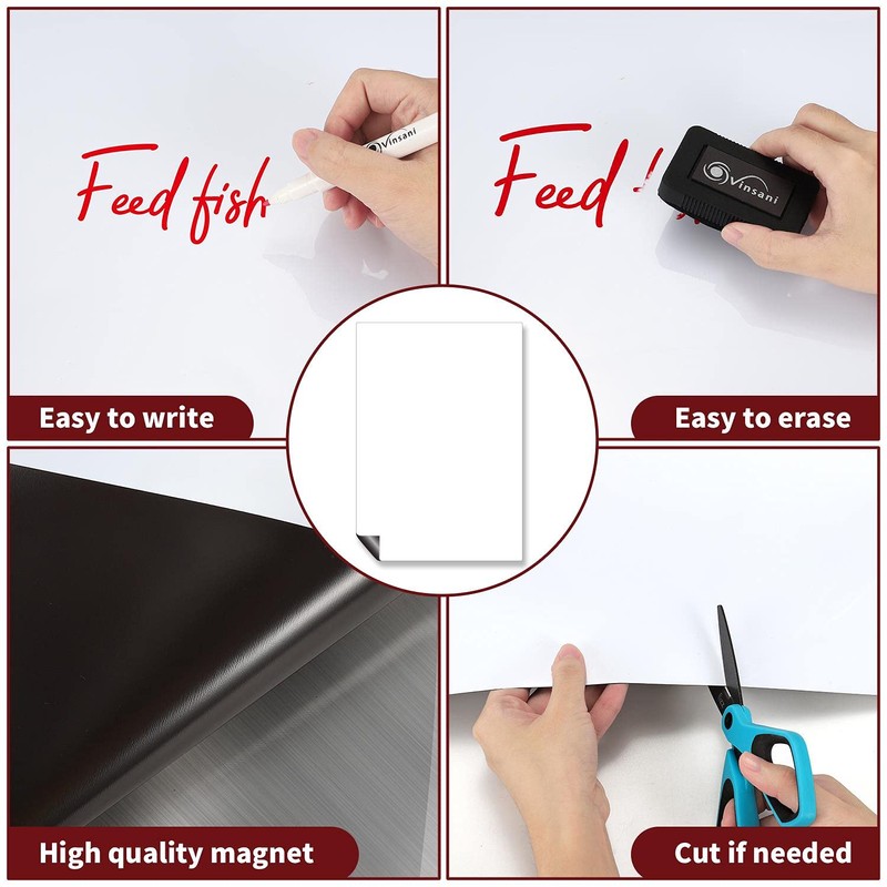 Vinsani Whiteboard A4 Size - Make Notes, Lists, Memos, Menus.
