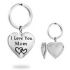 PHOCKSIN I Love You Mom Keychains Silver Heart Keychains For
