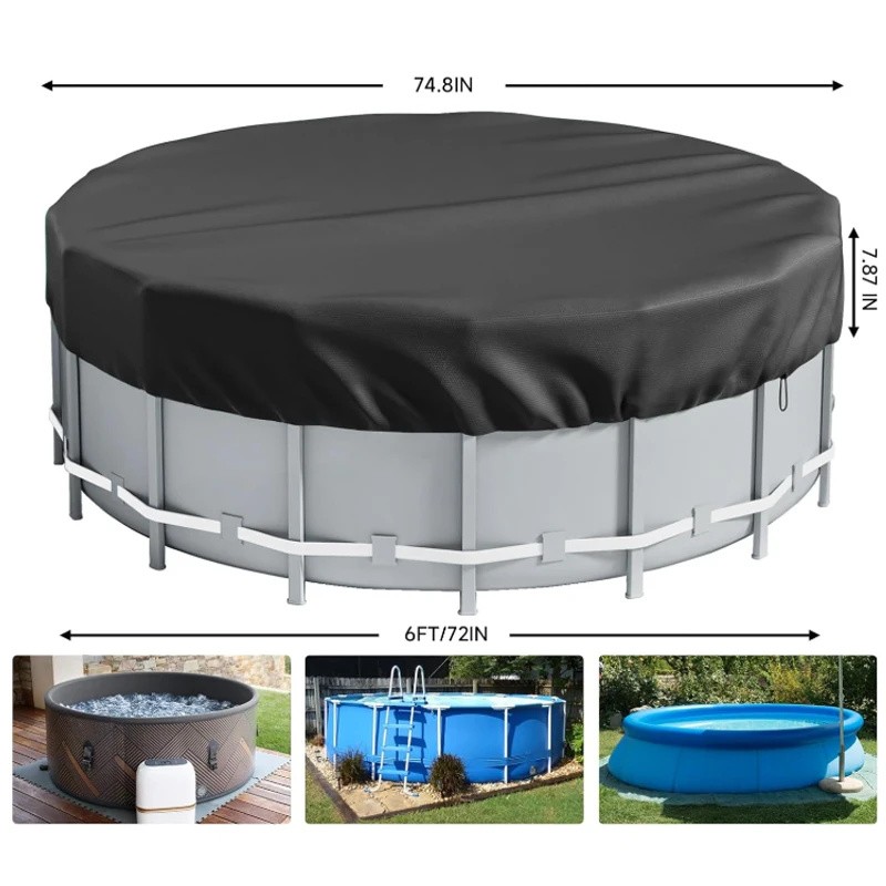 4 Ft Round 210D Waterproof Above Ground Pool Cover with