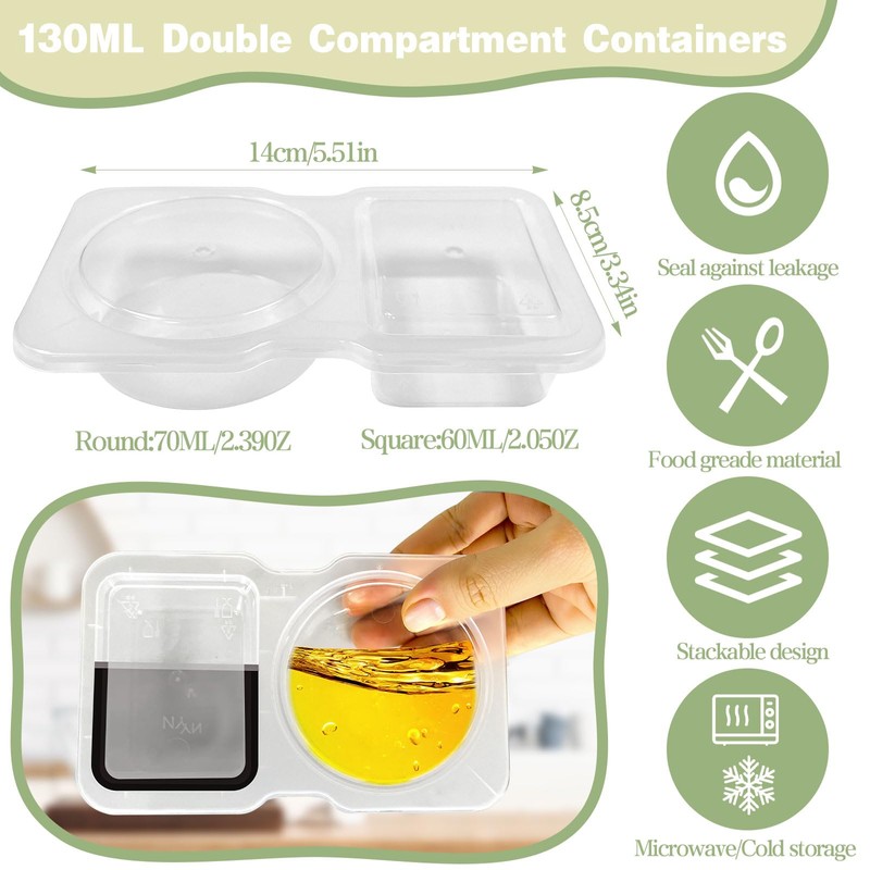 NlsqEU Salad Dressing Container, Snack Container, Pack of 25 Spice