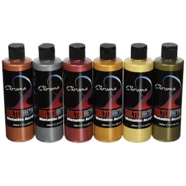 Chroma Molten Metals Acrylic Paint Set, 8.4 oz Bottle, Assorted Color, Set of 6 - 1442894