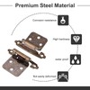 INCREWAY 1 Pairs Overlay Cabinet Hinge with Screws, Self-Closing Decorative,Face