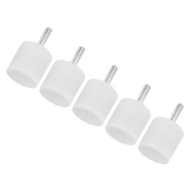M METERXITY 5-Pack Abrasive Mounted Stone Grinding Bits, 1/4 IN(6mm) Shank Aluminum Oxide Polishing Sanding Drill Bit for Rotary Tools, 1.18IN(30mm) Dia 80 Grits Cylinder [White]