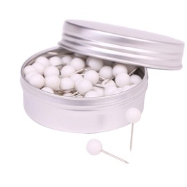 Tupalizy 100PCS 1/4 Inch Small Round Head Map Tacks Pins for Home Office Bulletin Cork Board Use and DIY Craft Project (White)